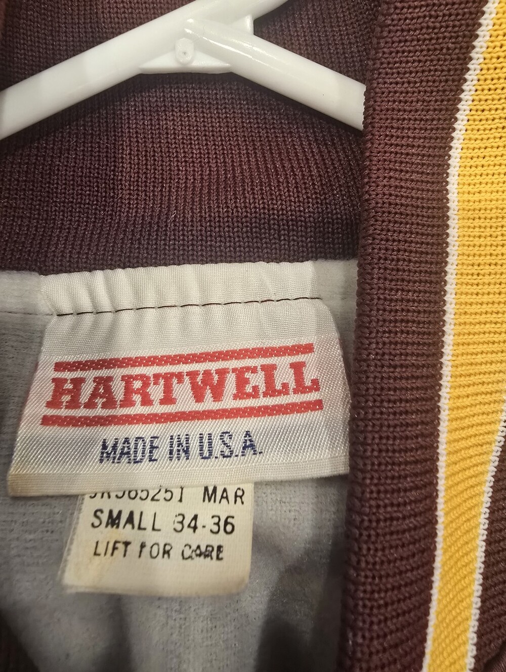 Hartwell Vintage 90's NASCAR Varsity Bomber Jacket Mens Sz Small Burgundy USA - Picture 5 of 9